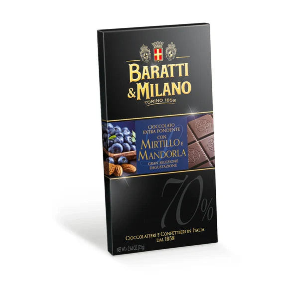 Baratti & Milano Tavoletta Extra Fondente 70% con Mirtilli 75g