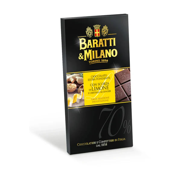 Baratti & Milano Tavoletta Extra Fondente 70% Limone e Ginger