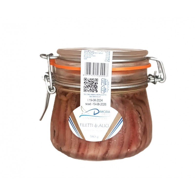 Filetti di alici sott'olio 580g Dimora Diego conserve ittiche