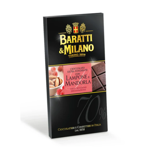 Baratti & Milano Tavoletta Extra Fondente 70% Lampone e Mandorle