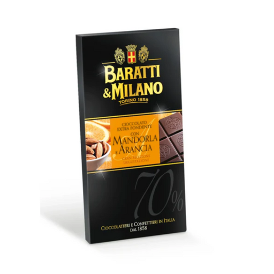 Baratti & Milano Tavoletta Extra Fondente 70% Mandorle e Arancia