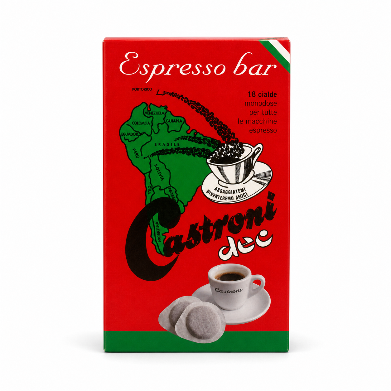 Castroni Miscela Decaffeinato  – 18 Cialde Monodose di Caffè, 125 g