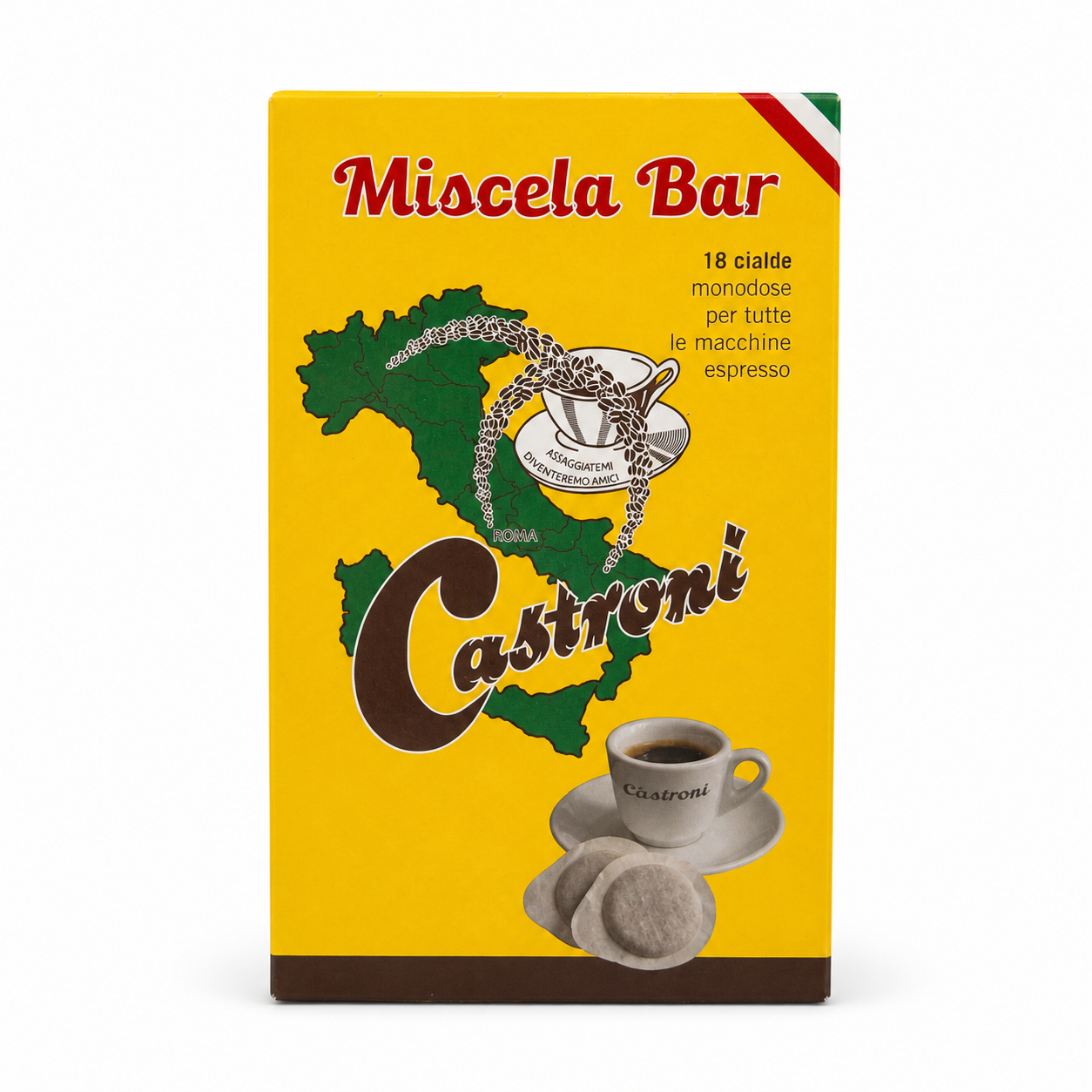 Castroni Miscela Bar – 18 Cialde Monodose di Caffè, 125 g