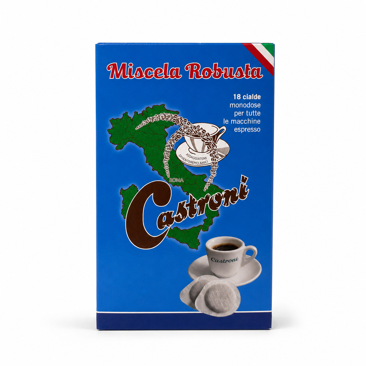 Castroni Miscela Robusta  – 18 Cialde Monodose di Caffè, 125 g