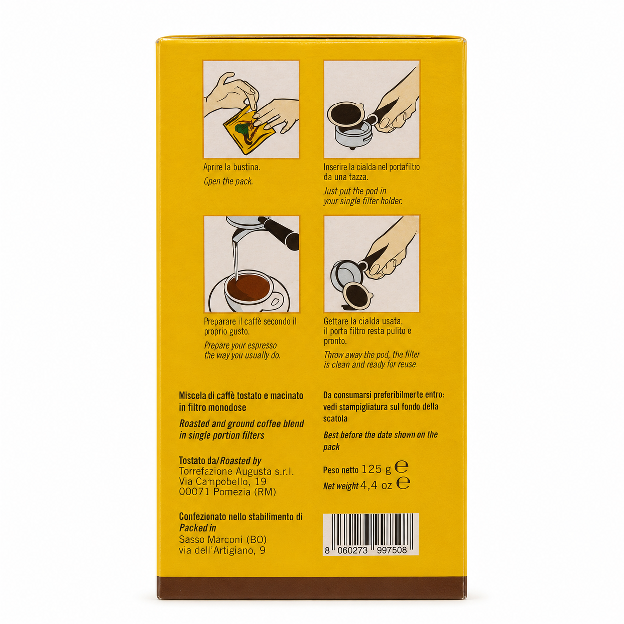 Castroni Miscela Bar – 18 Cialde Monodose di Caffè, 125 g