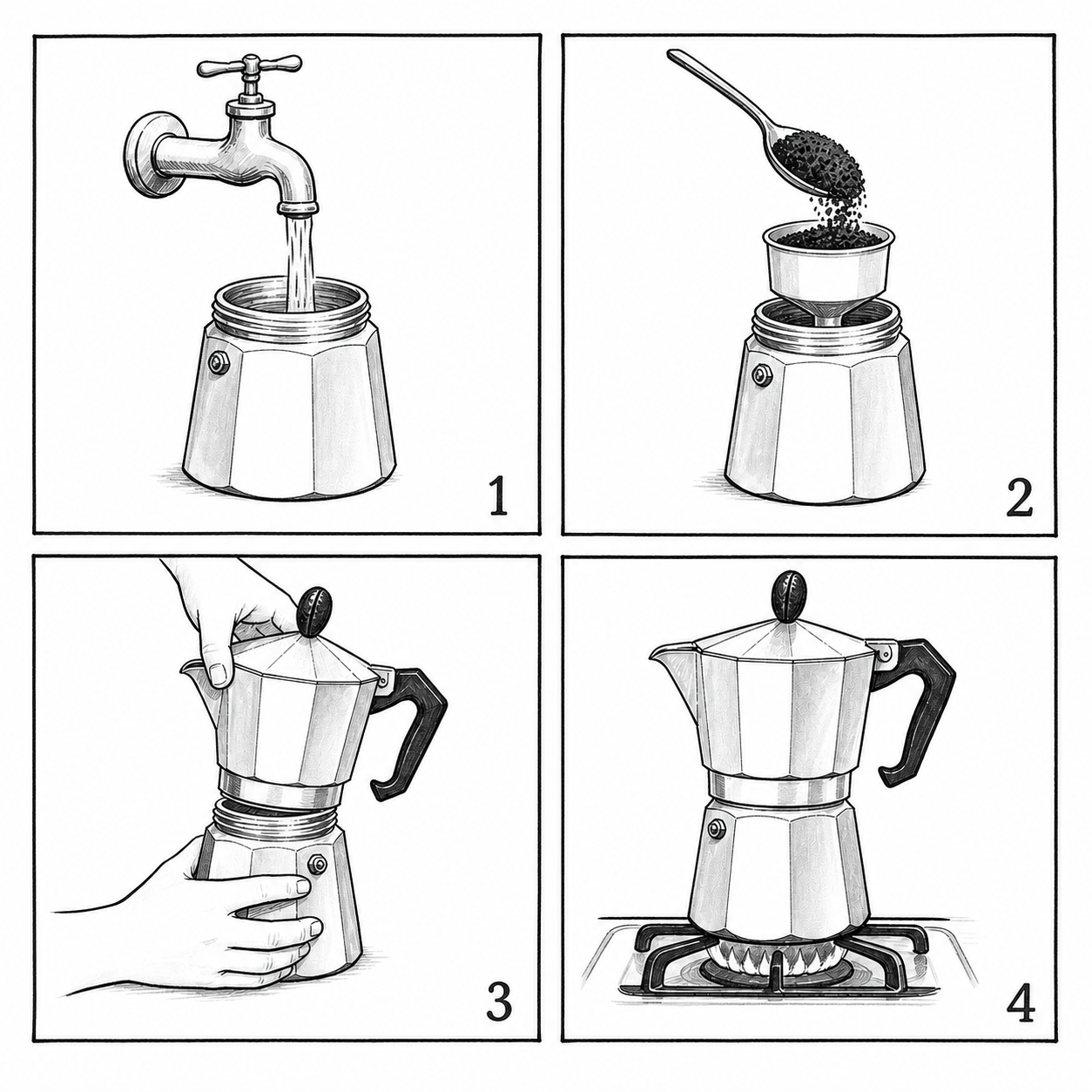 Moka Caffè Castroni 3 Tazze in Alluminio